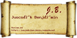 Juscsák Benjámin névjegykártya